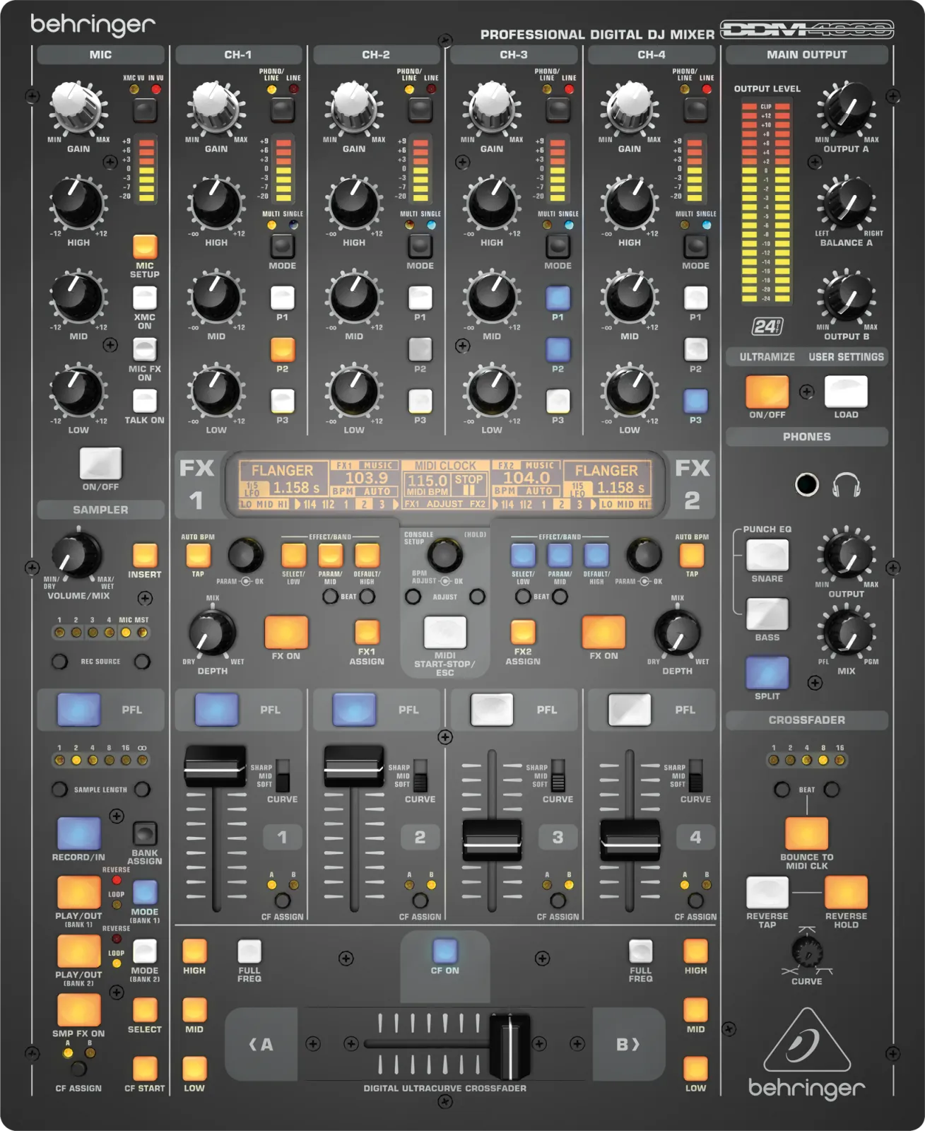 Behringer DDM4000 5-channel Digital DJ Pro Mixer