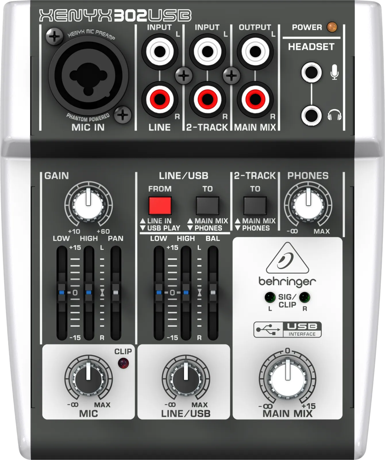 Behringer XENYX 302USB keverő 5 bemenettel