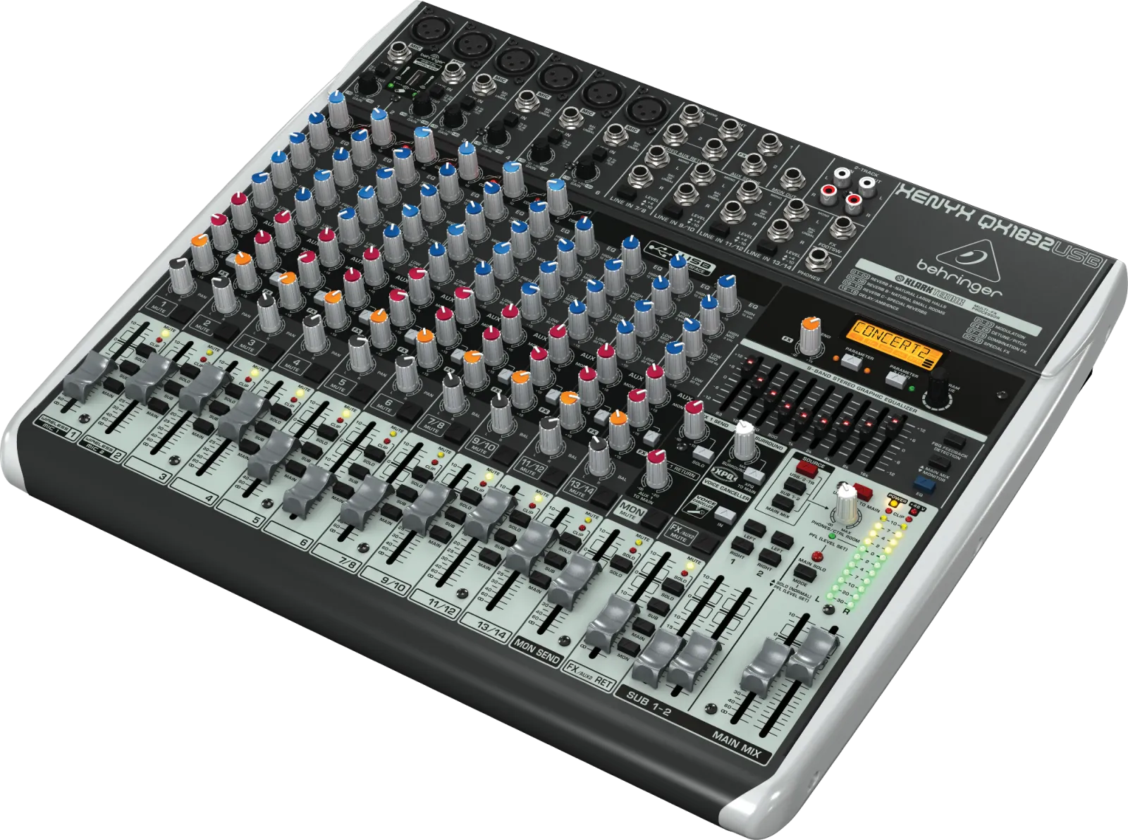 Behringer XENYX QX1832USB effektes keverő USB-csatlakozóval