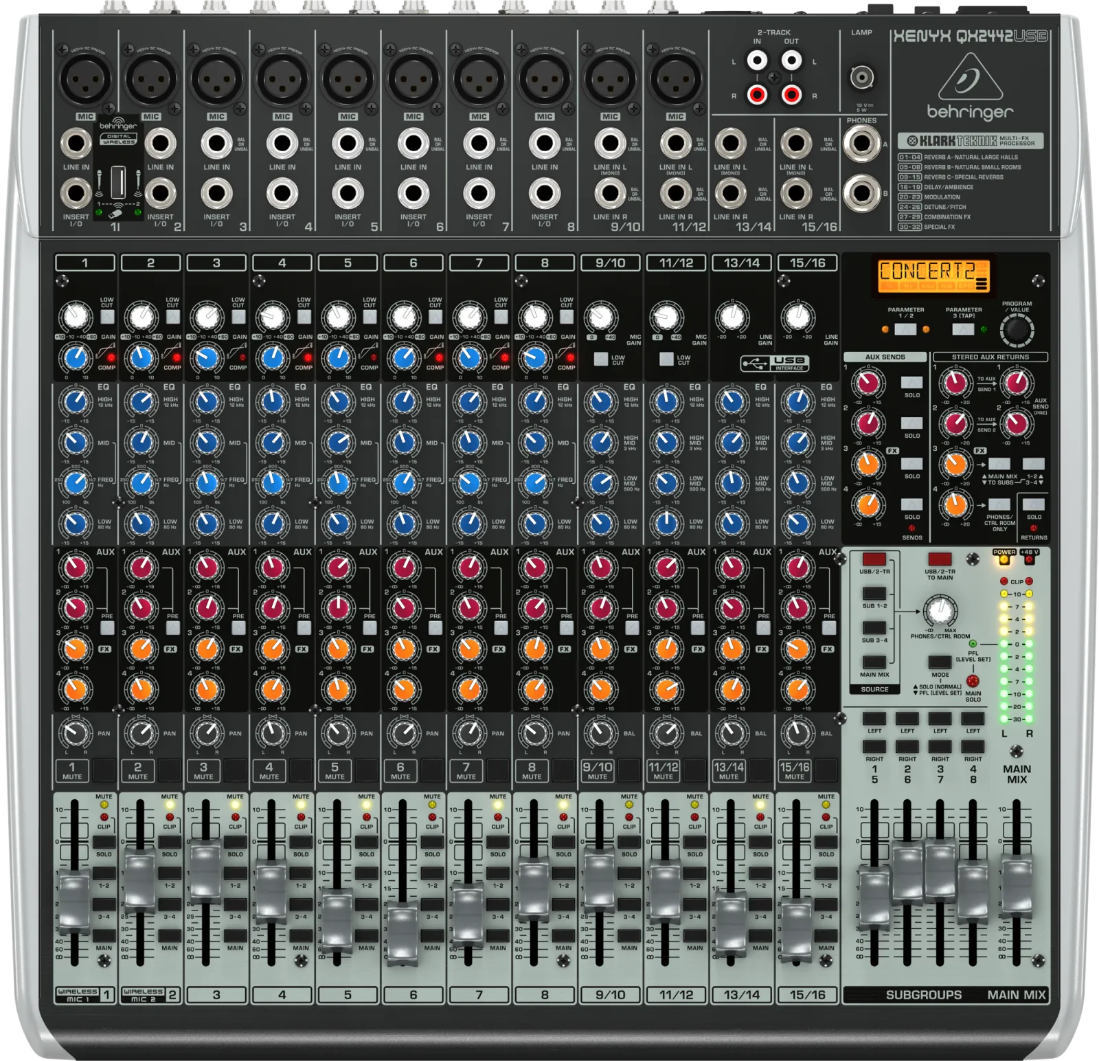 Behringer XENYX QX2442USB 24 Channel Mixer 4/2 Bus & FX Processor