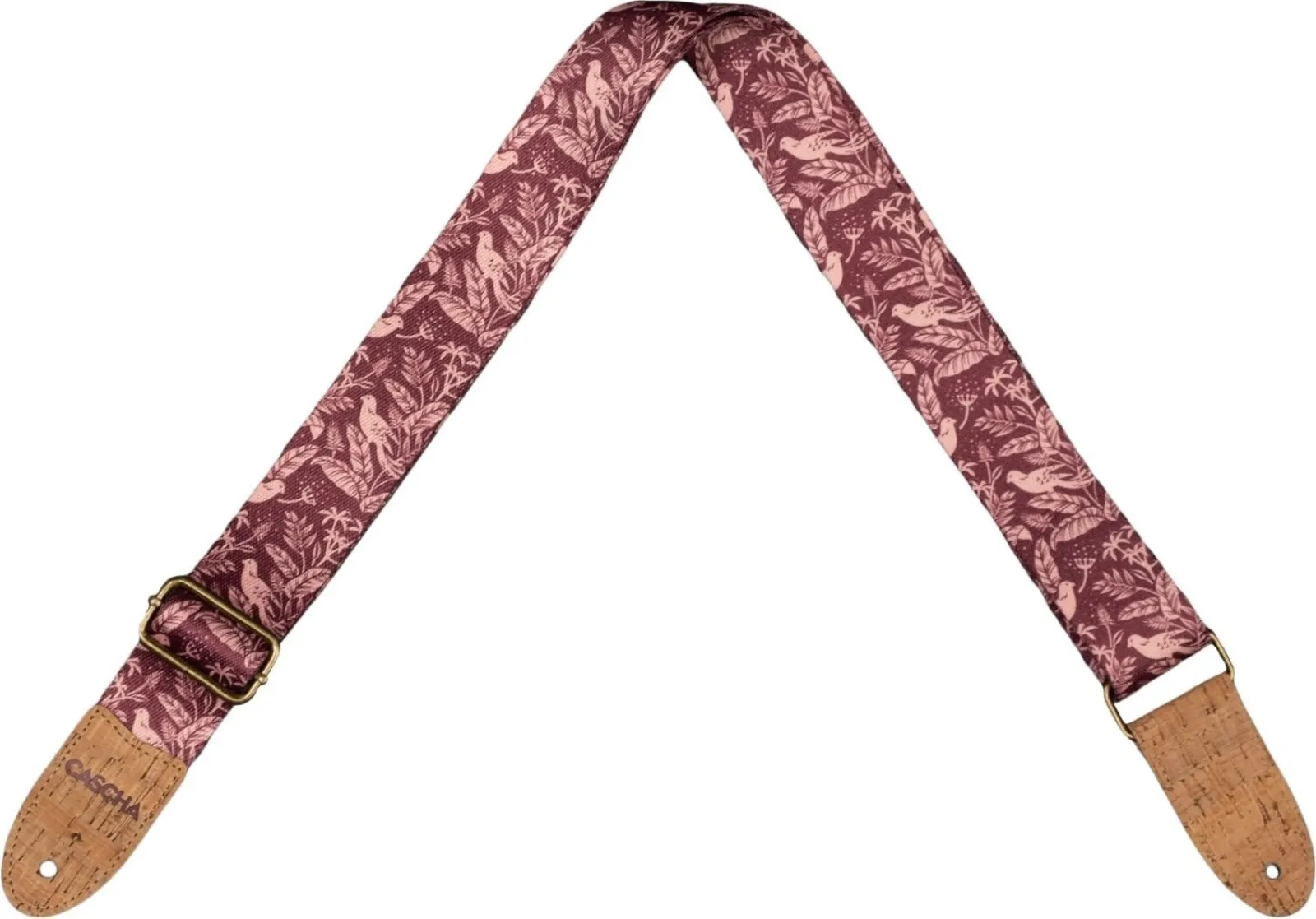 Cascha CUS-VC1 Vegan Cork Strap for Ukulele Mauve Birds