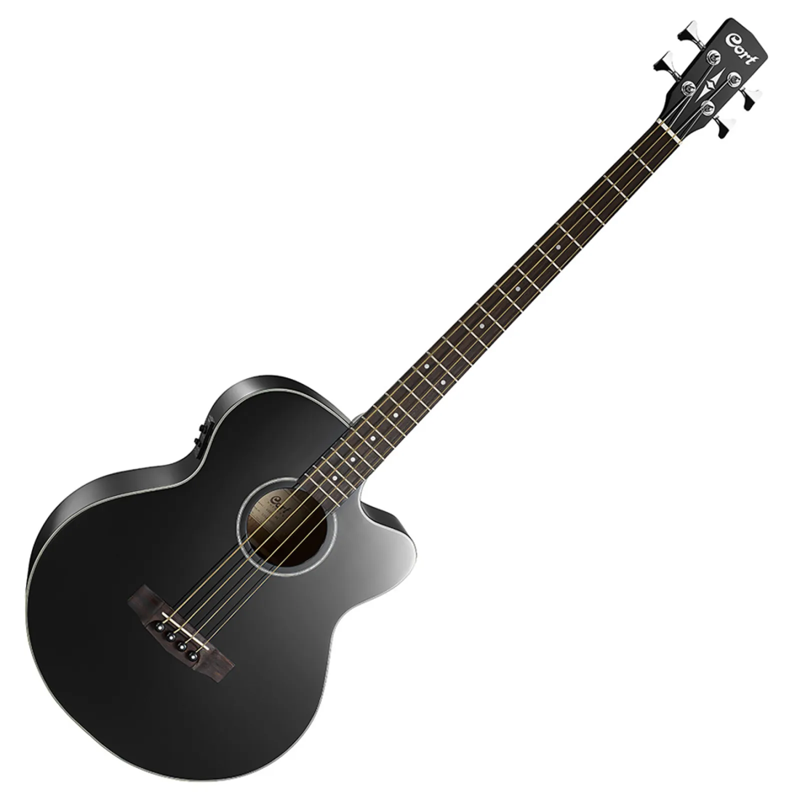 Cort AB850F-BK Electro-Acoustic Bass Guitar with Bag