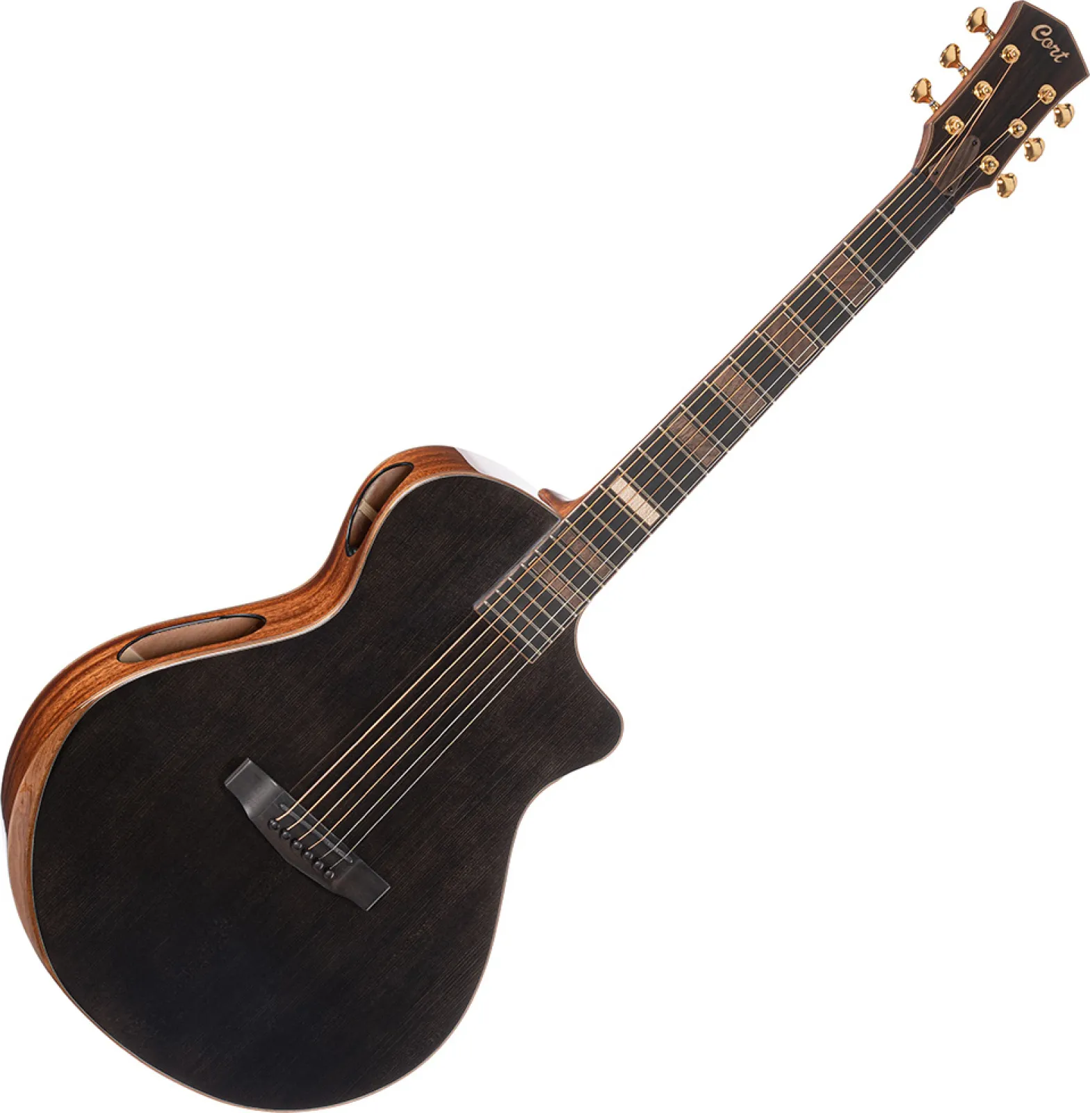 Cort ModernBlack-TBK with case elektro-akusztikus gitár