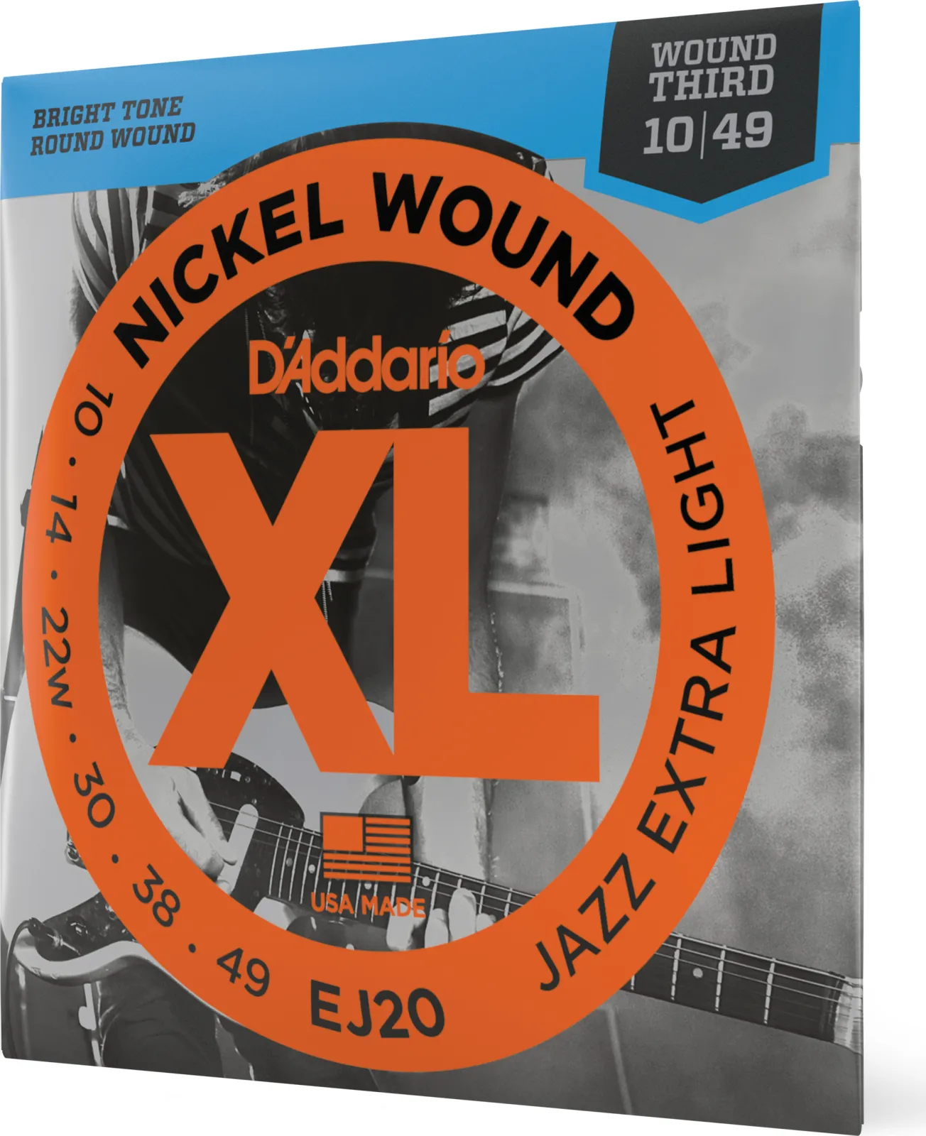 Daddario EJ20 Nickel Wound Electric Guitar Strings Jazz Extra Light 10-49