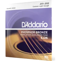 Daddario EJ26 Phosphor Bronze Acoustic Guitar Strings Custom Light 11-52
