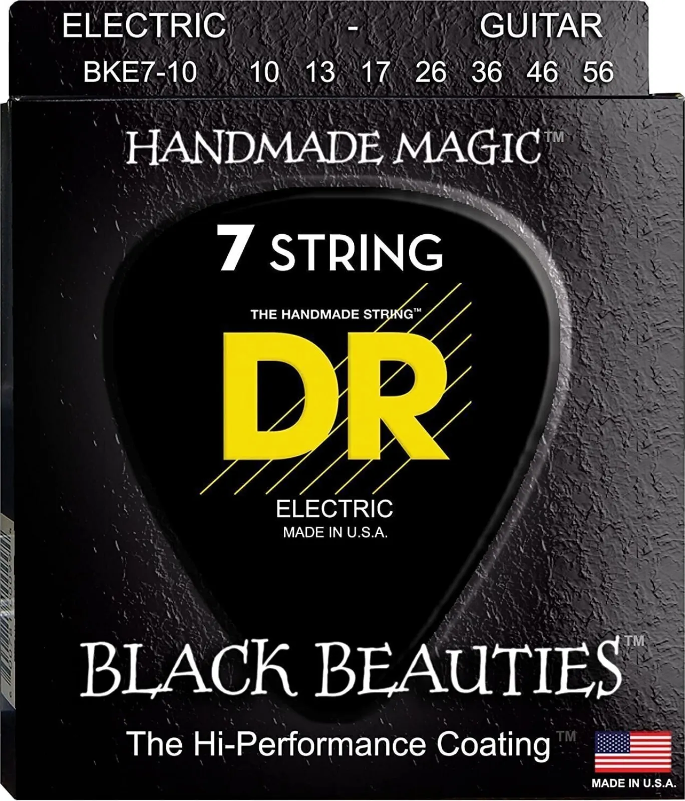 DR Strings Black Beauties BKE7-10 Electric Guitar Strings
