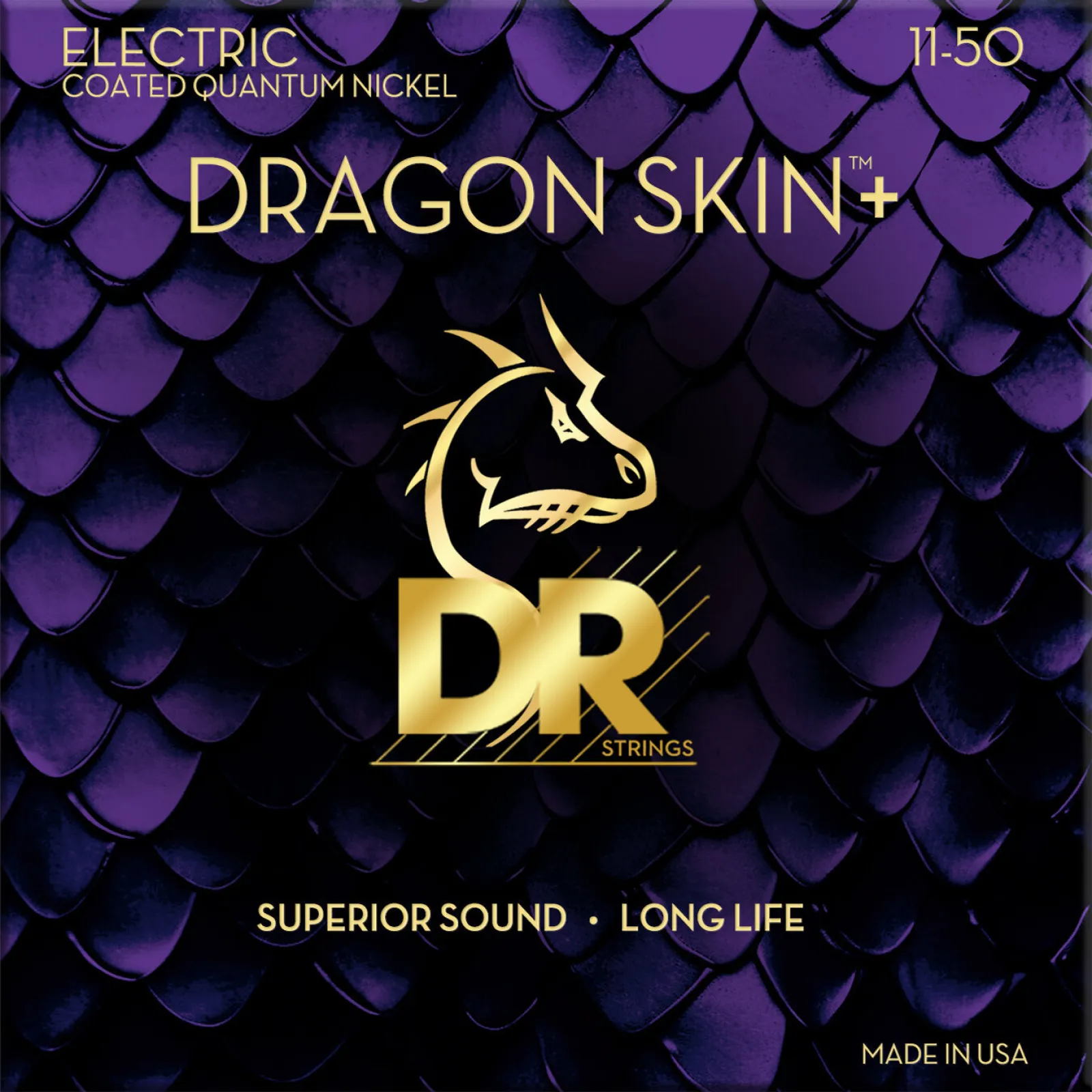 DR Strings Dragon Skin+ Coated Heavy 11-50 Electric Guitar Strings