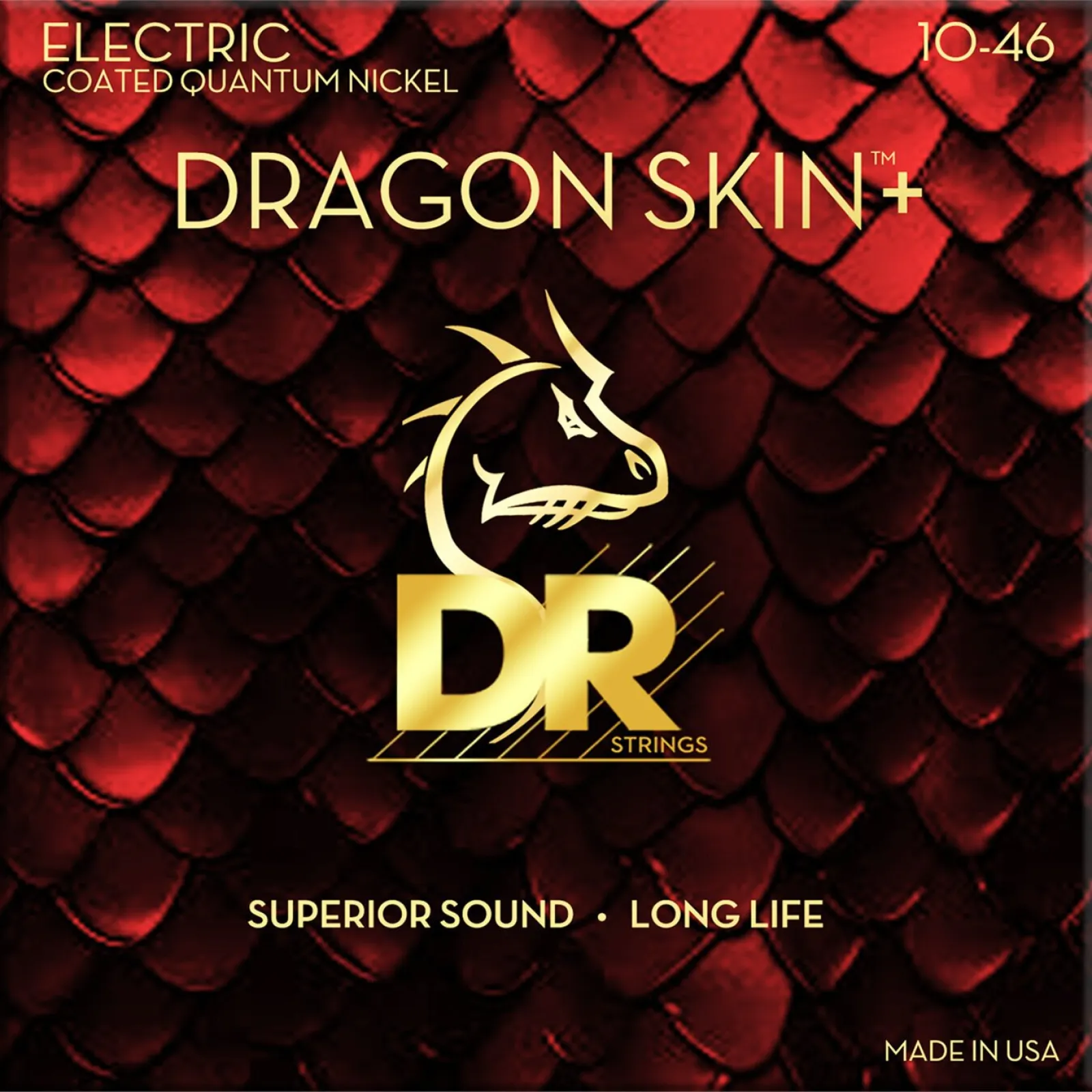  DR Strings Dragon Skin+ Coated Medium 10-46 Electric Guitar Strings 