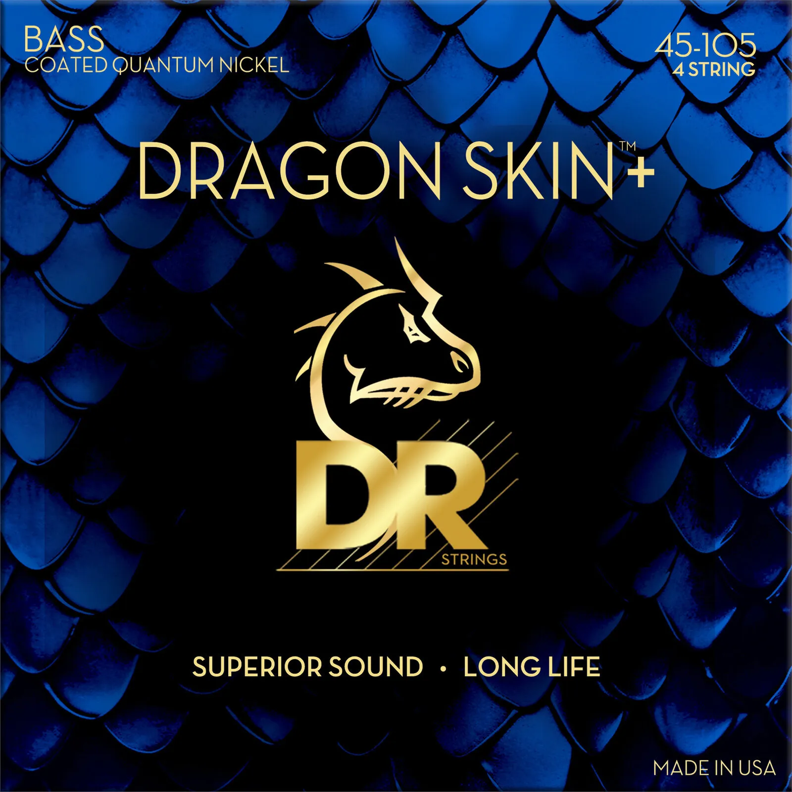DR Strings Dragon Skin+ Coated Nickel Medium 45-105 basszusgitár húr