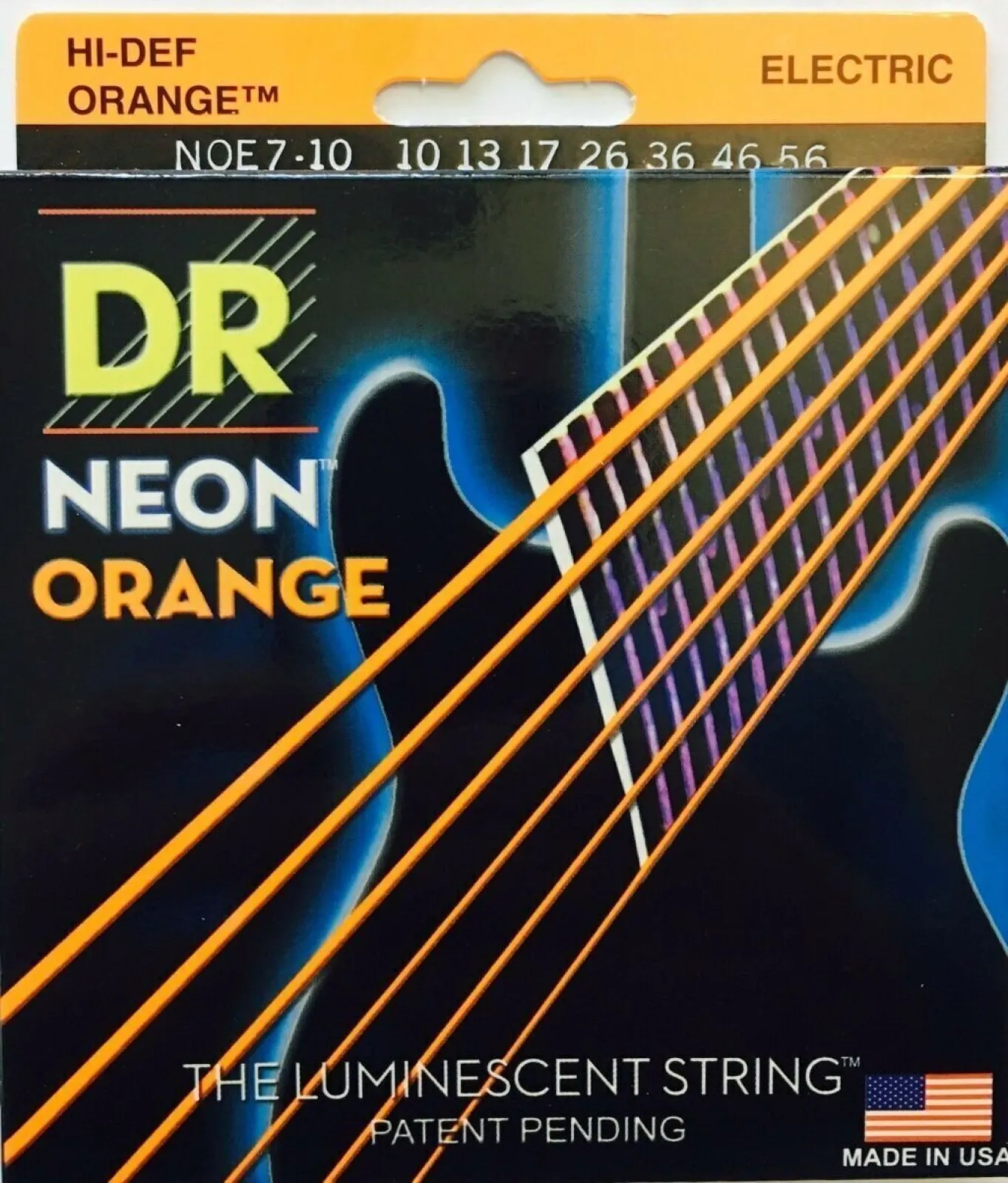 DR Strings Neon Hi-Def NOE7-10 Electric Guitar Strings