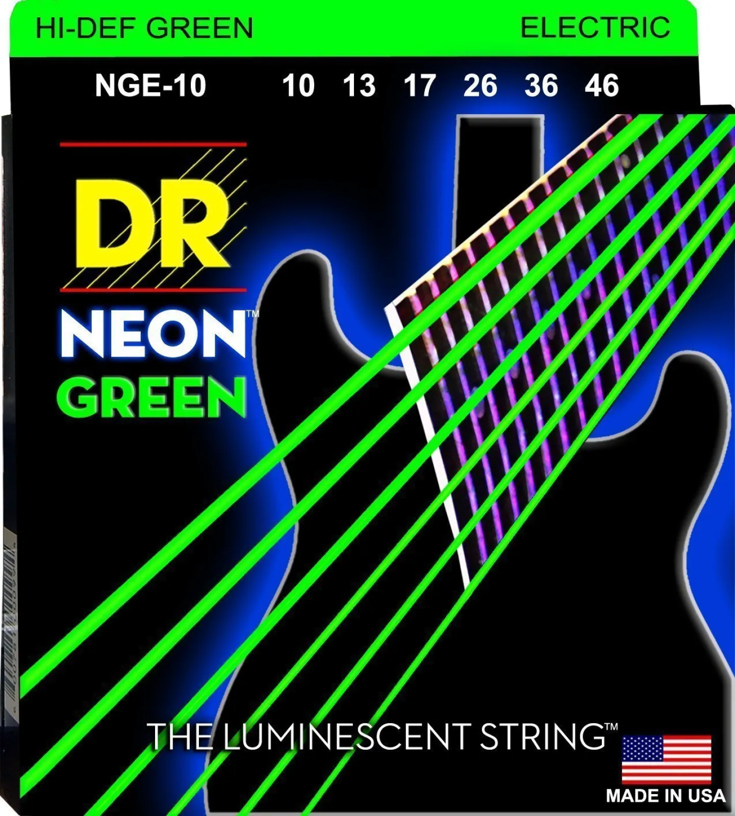 DR Strings NGE-10 Neon elektromos gitár húr