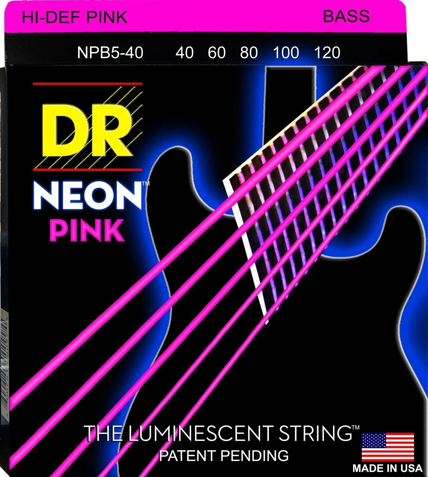 DR Strings NPB5-40 5-string Bass Guitar Strings