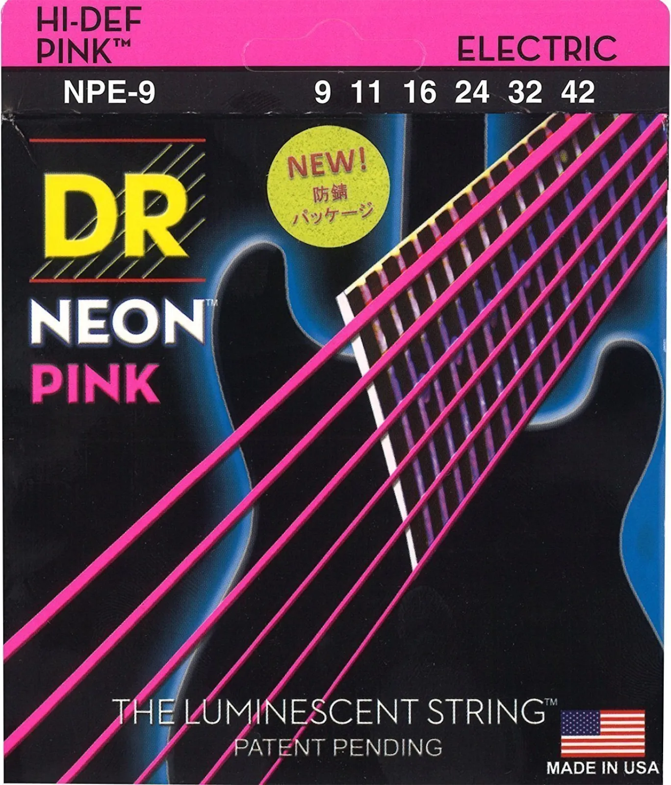 DR Strings NPE-9 Neon Electric Guitar Strings