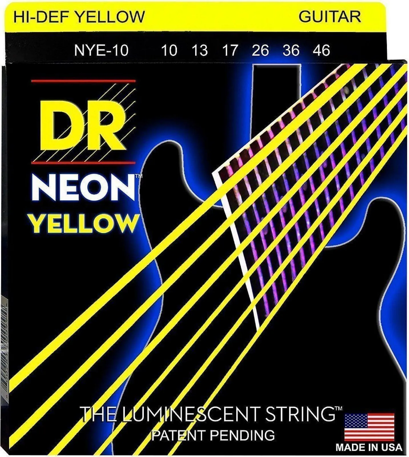 DR Strings NYE-10 Neon elektromos gitár húr