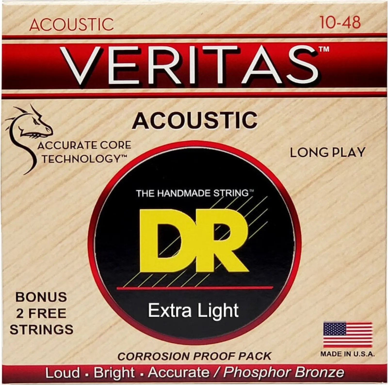DR Strings VTA-10 Acoustic Guitar String