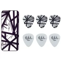 Dunlop EVH Tin Pick - White with Black Stripes