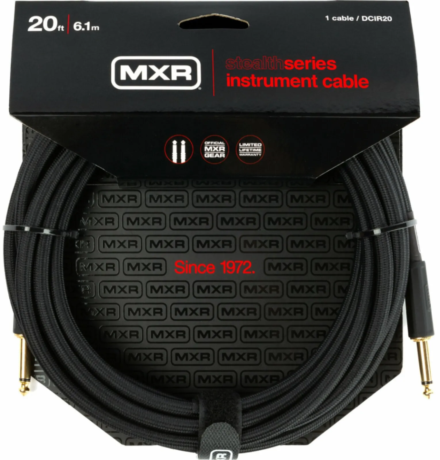 Dunlop MXR DCIR20 Stealth 20FT Straight-Straight Instrument Cable