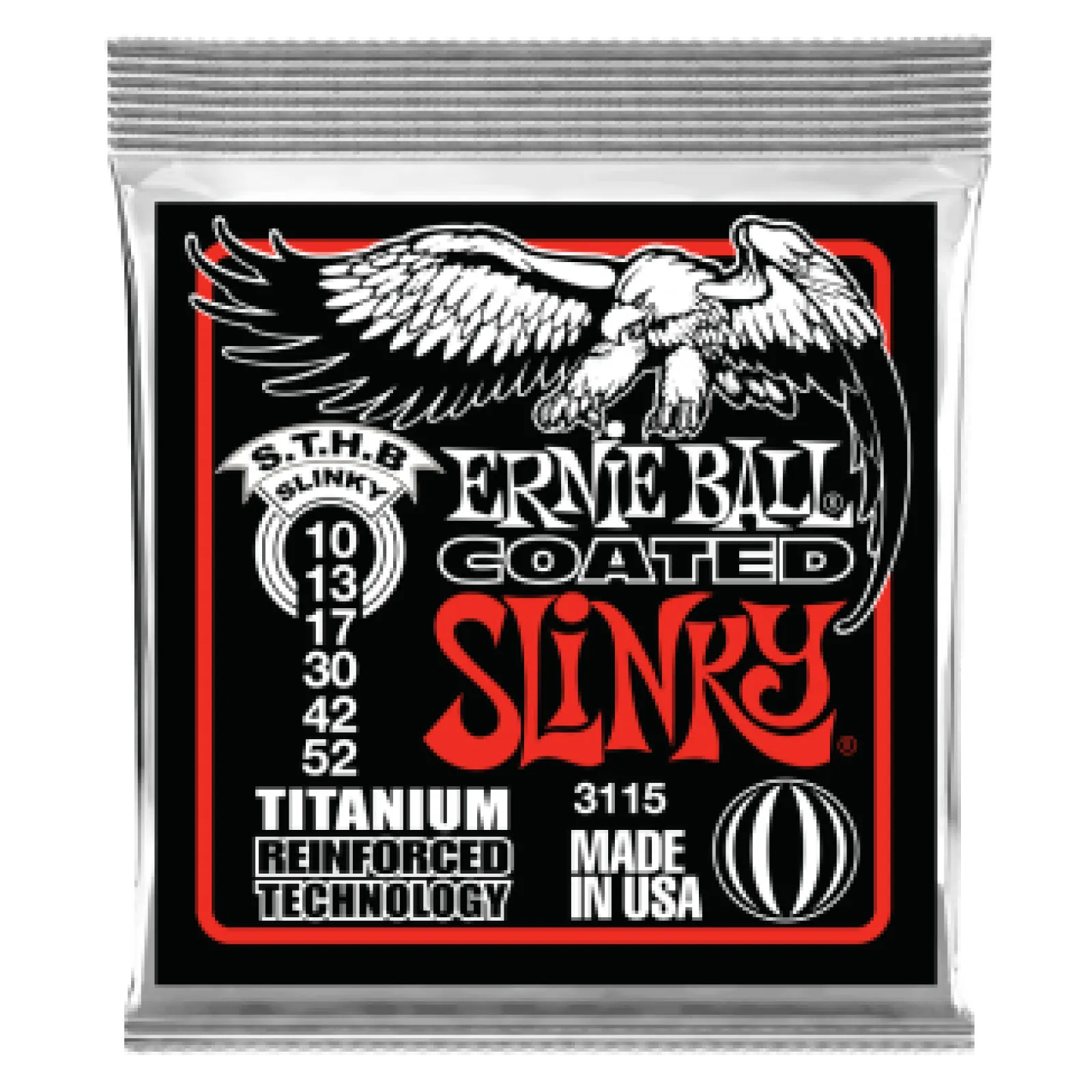 Ernie Ball Coated - Titanium RPS Skinny Top Heavy Bottom Slinky 10-52