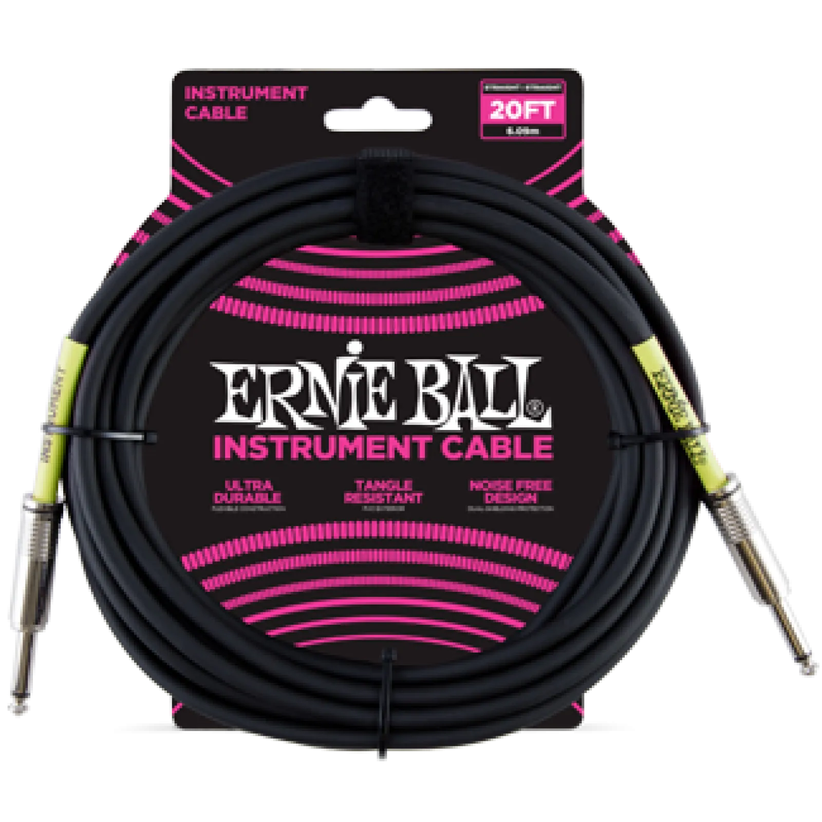 Ernie Ball PVC INSTRUMENT CABLE 6M STRAIGHT