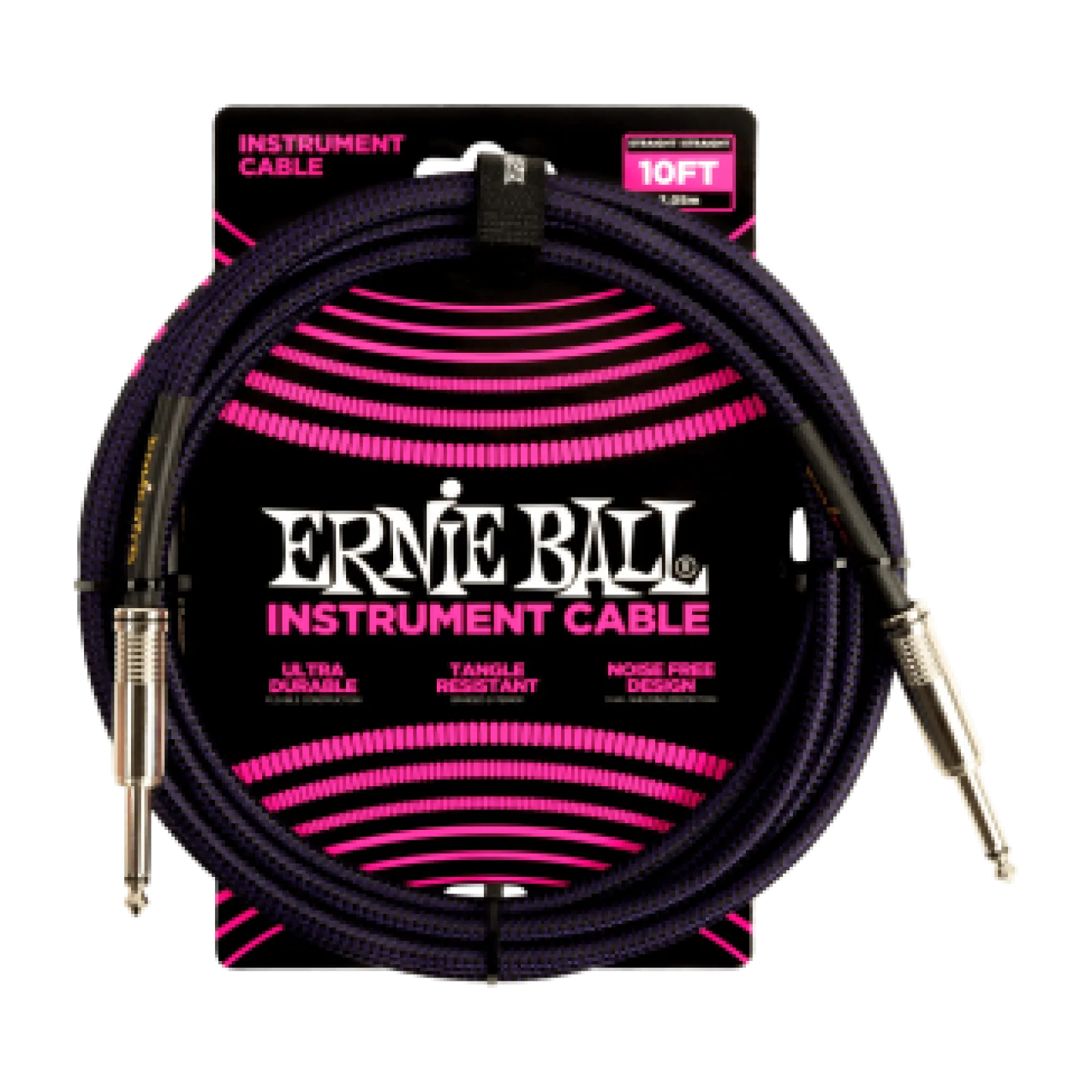Ernie Ball Szövetkábel Fekete-Lila 3m
