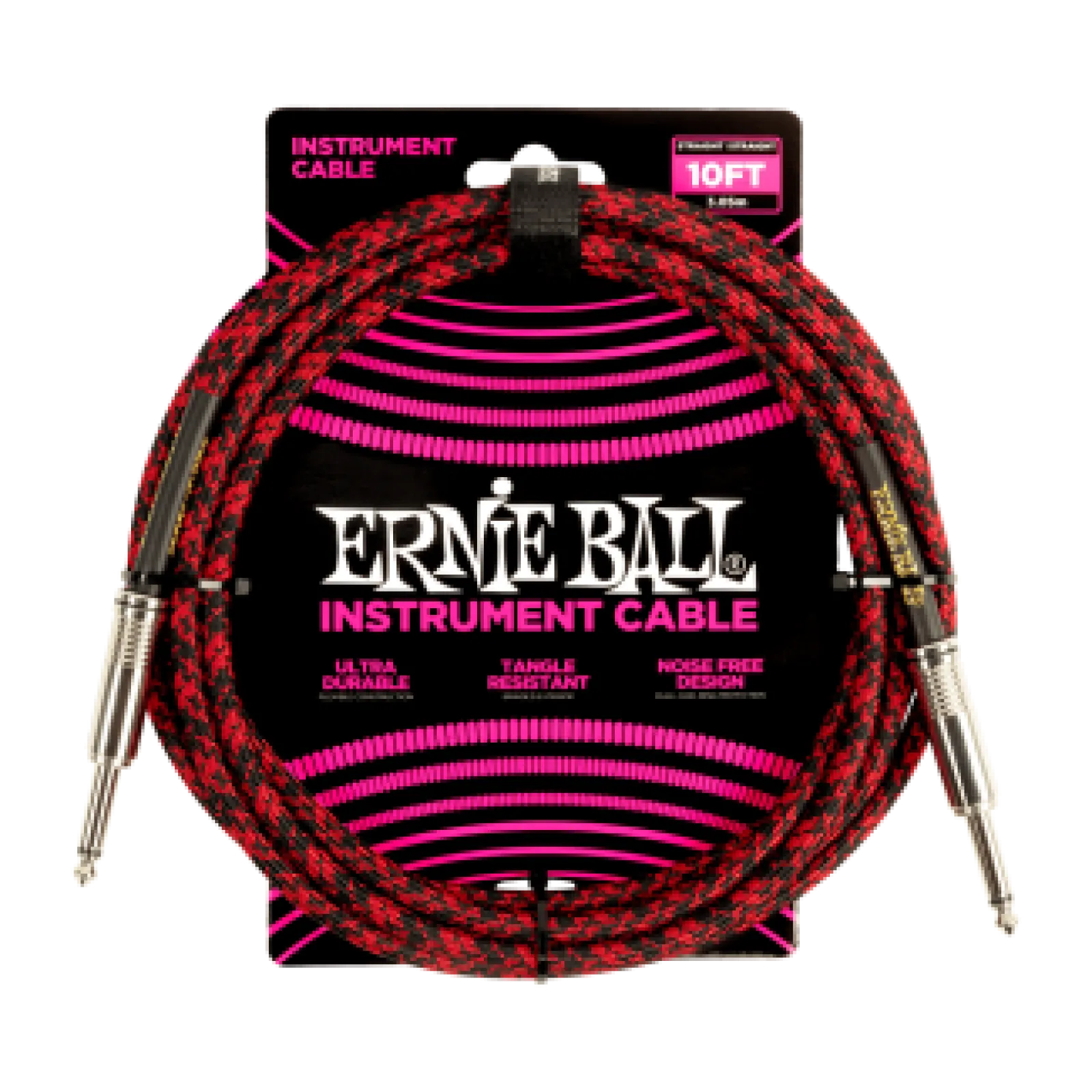 Ernie Ball ERNIE BALL SZÖVETKÁBEL FEKETE-Piros 3M