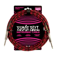 Ernie Ball BLACK-RED FABRIC CABLE 3M