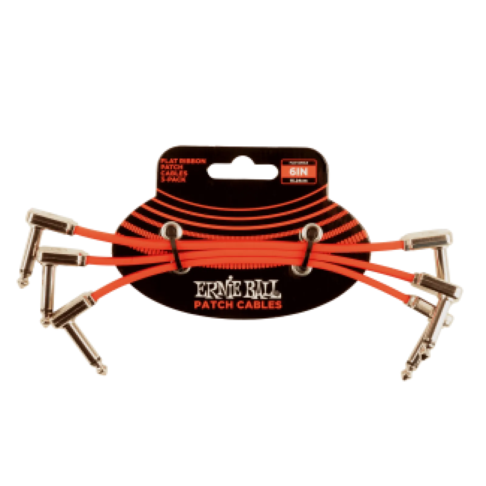 Ernie Ball FLAT RIBBON PATCH CABLE 15 CM 3 PACK RED