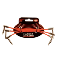 Ernie Ball FLAT RIBBON PATCH CABLE 15 CM 3 PACK RED