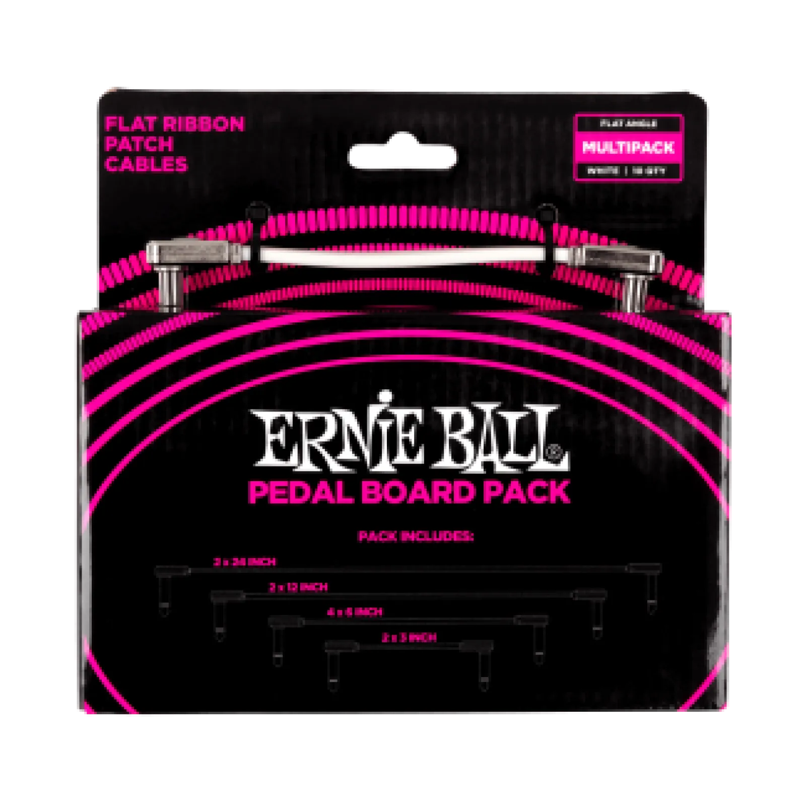 Ernie Ball FLAT RIBBON PATCH KÁBEL Multipakk White