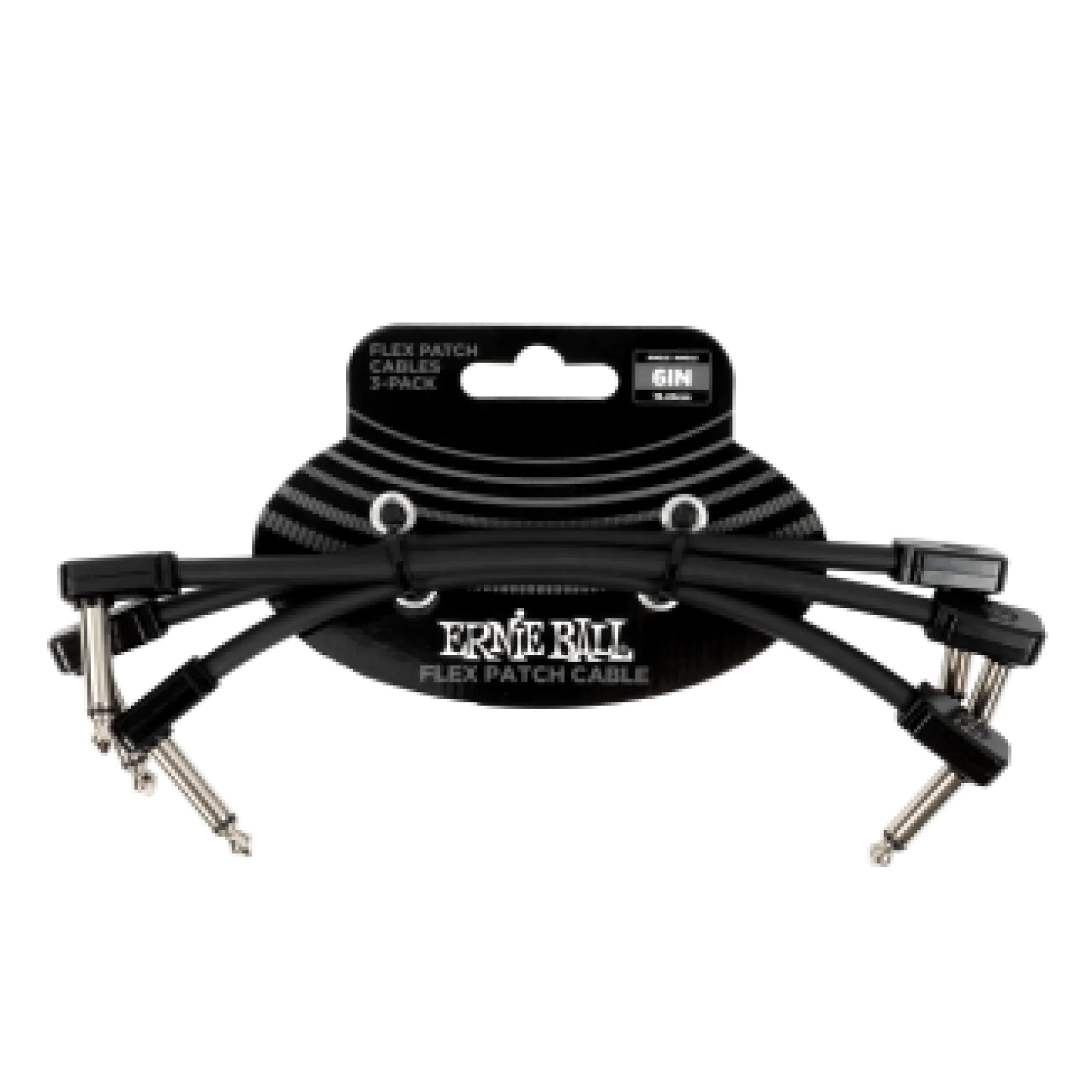 Ernie Ball Flex Patch Kábel 15cm 3 Pack Black