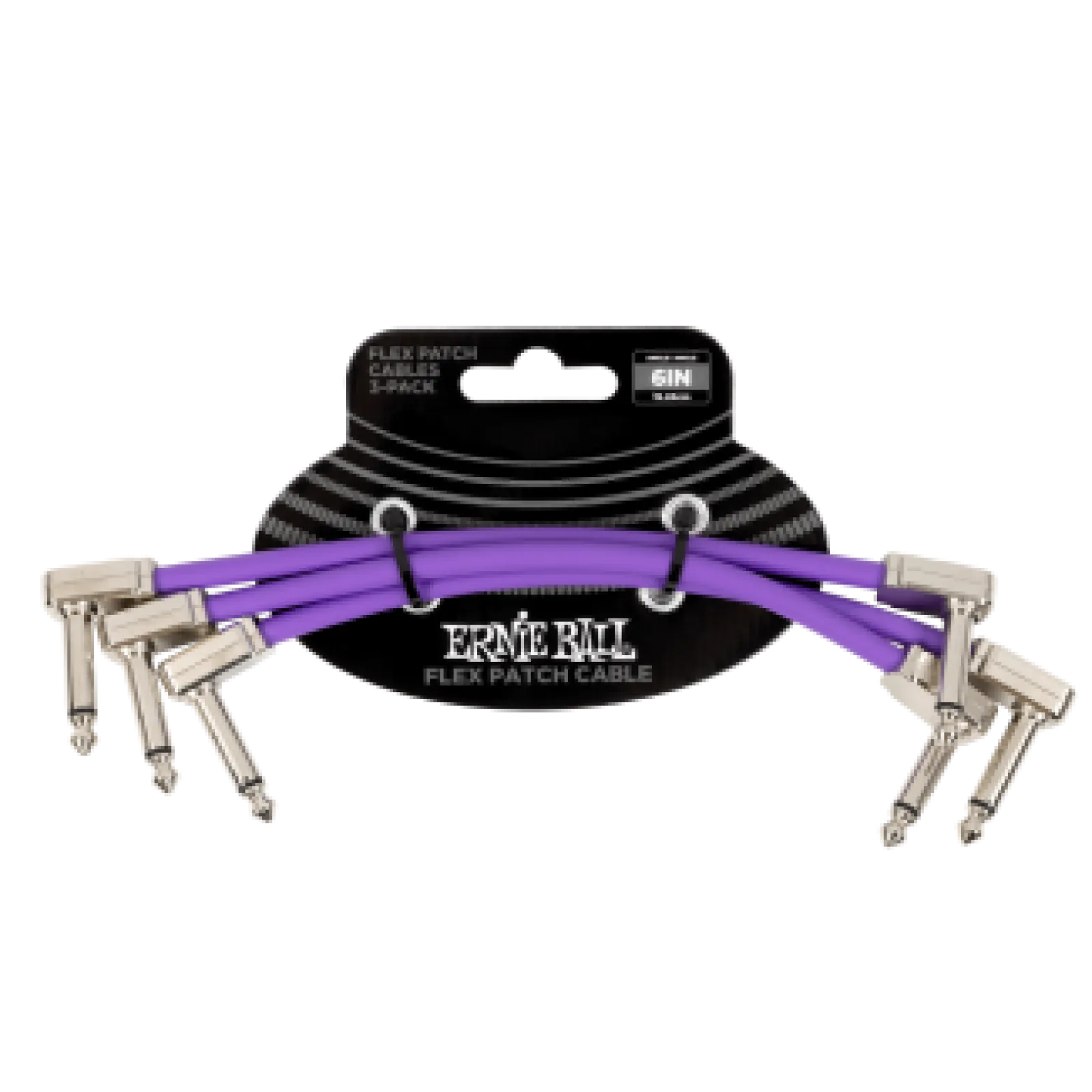 Ernie Ball Flex Patch Cable 15cm 3 Pack Purple