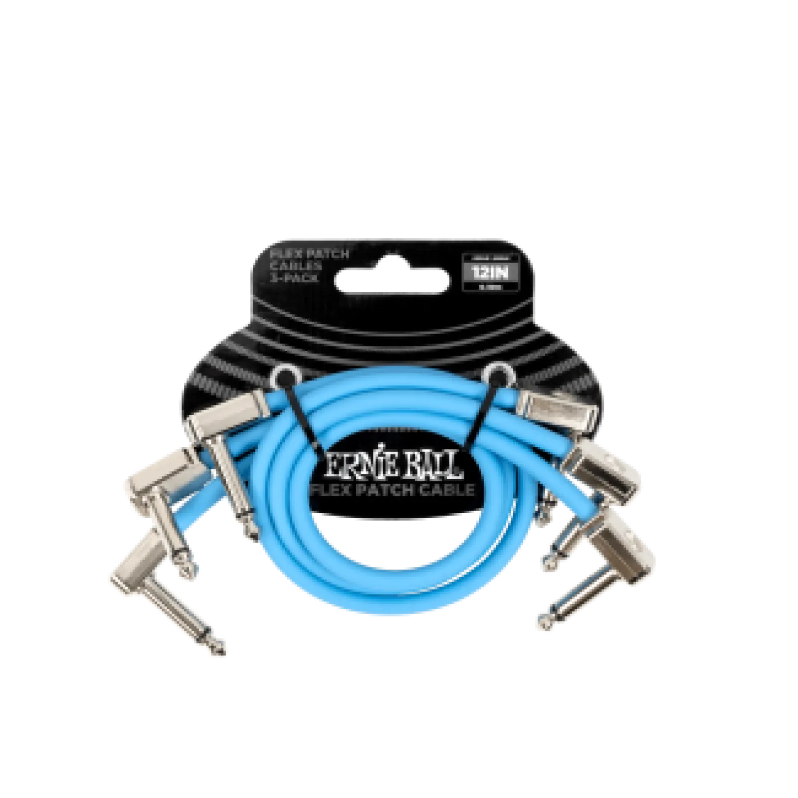 Ernie Ball Flex Patch Cable 30cm 3 Pack Blue