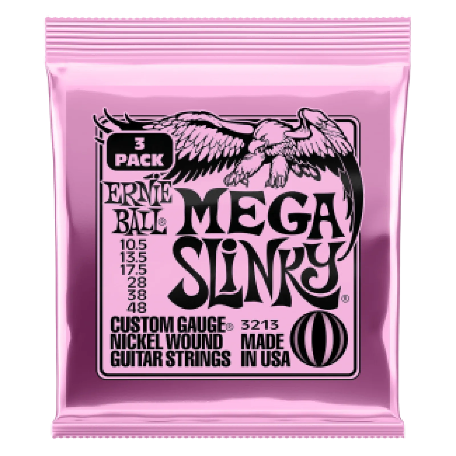 Ernie Ball Nickel Wound Mega SLINKY 10.5-48 3 Pack