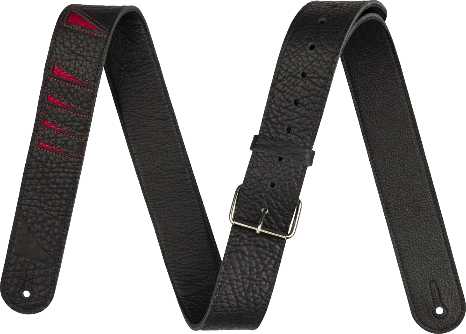 Jackson Shark Fin Leather Straps Black and Red guitar strap 