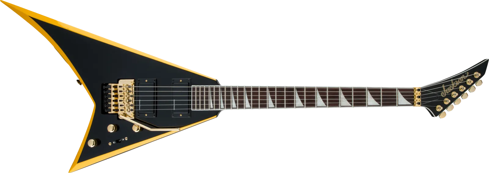 Jackson X Series Rhoads RRX24 Black with Yellow Bevels