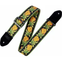 Levy'#pove#s Cotton Floral Guitar Strap Yellow
