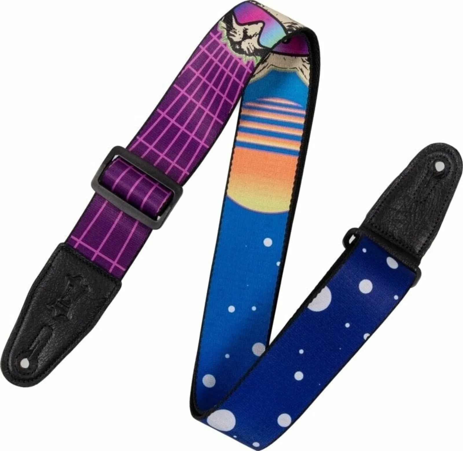 Levy's Graphic Waves Textil gitár heveder Cyber Cat