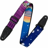 Levy'#pove#s Graphic Waves Guitar Strap Cyber Cat