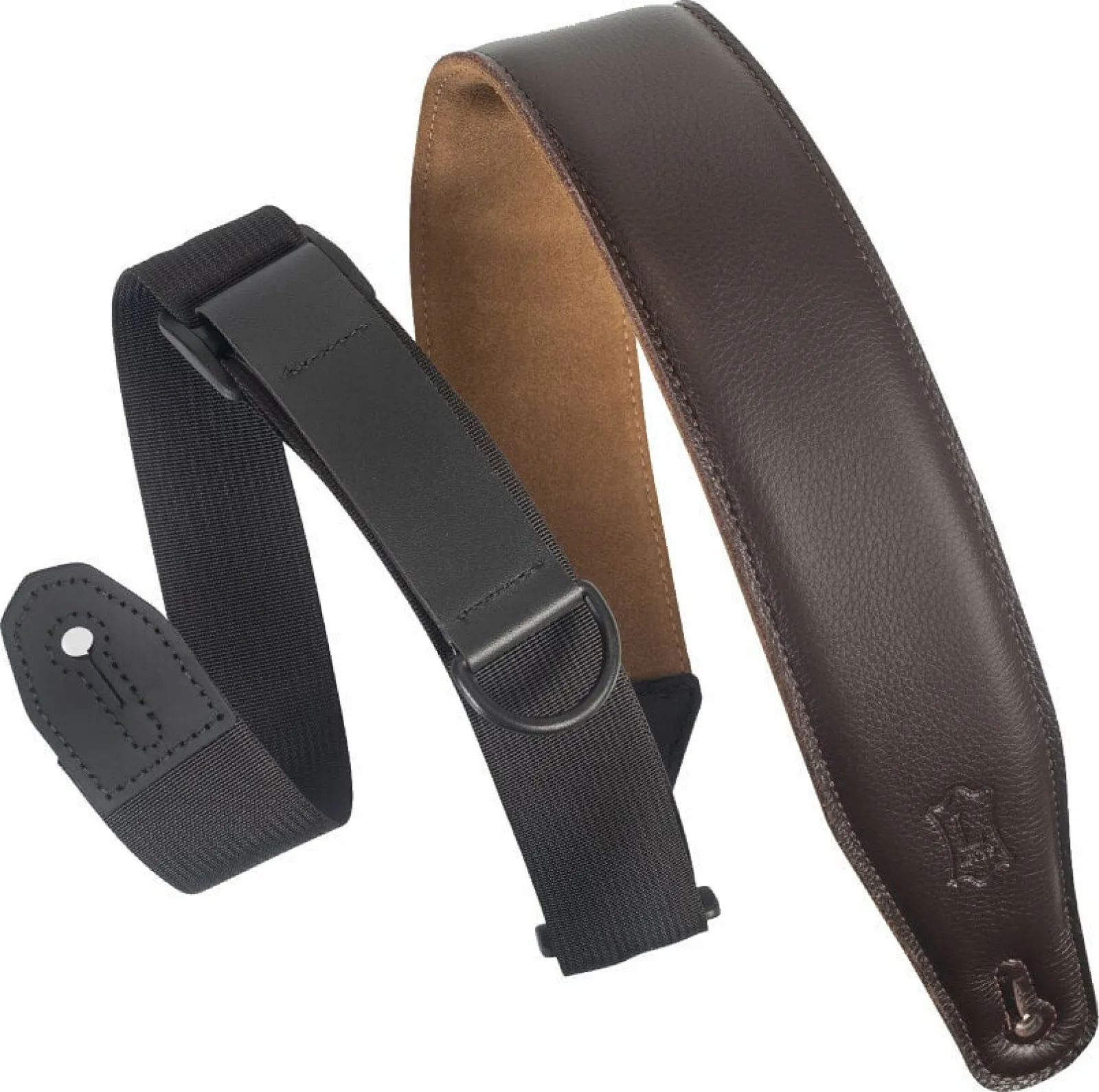 Levy's Leather Right Height Garment Leather 2.5 Guitar Strap Dark Brown