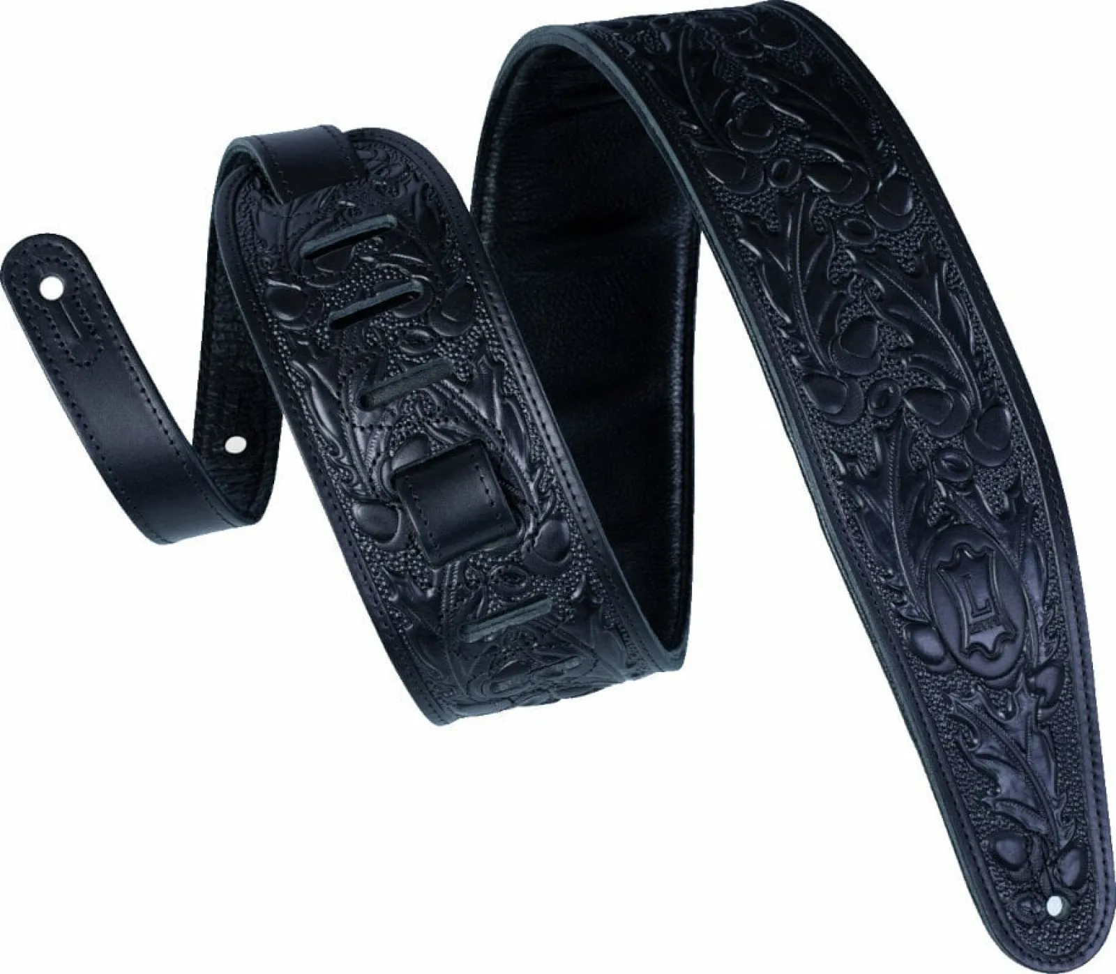 Levy's Oak Embossed Guitar Strap Black