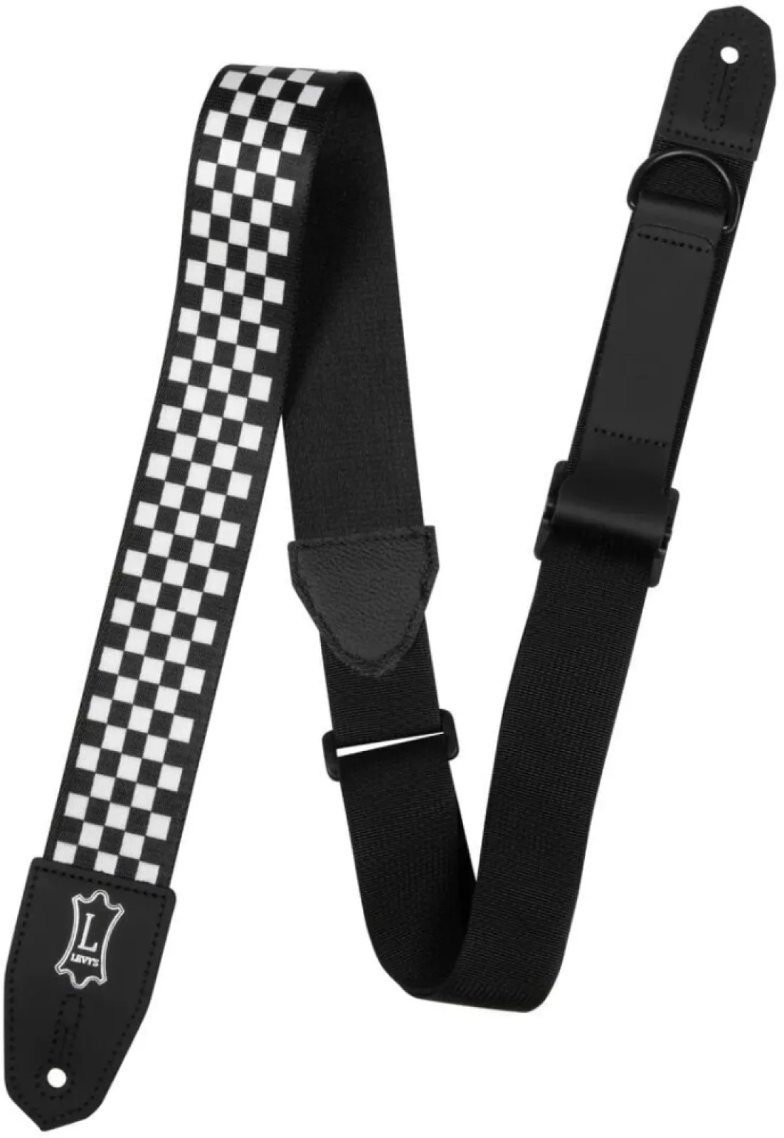 Levy's Poly Right Height Textil gitár heveder Checkberboard Motif