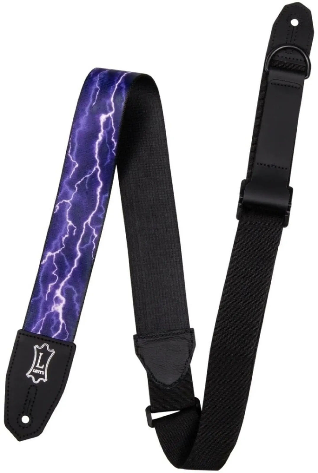 Levy's Poly Right Height Textil gitár heveder Lightning Motif