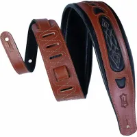 Levy's Rebel Leathers Gitárszíj Walnut Embroidered