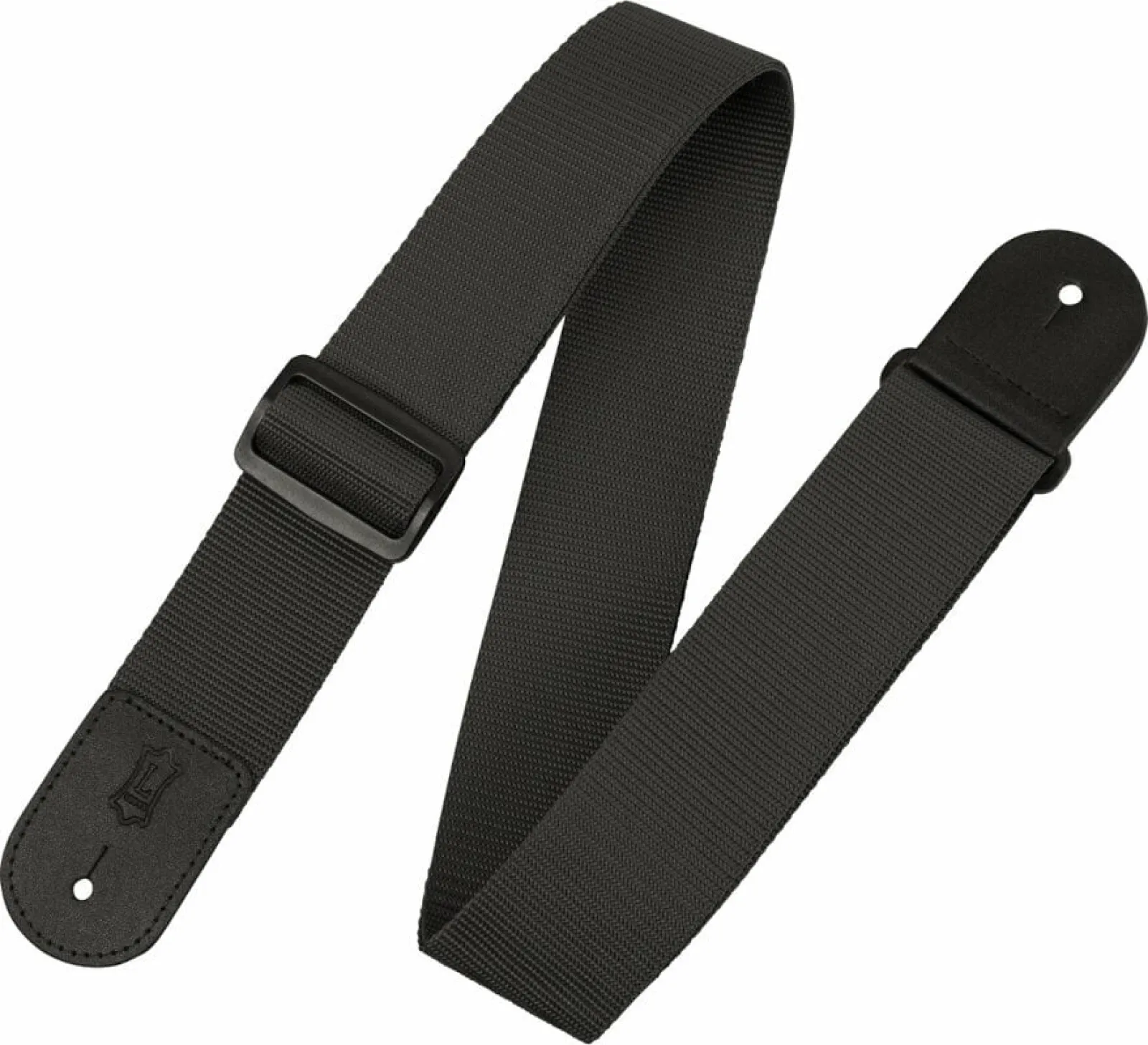 Levy's Single Tone Solid Colored Poly Textile Guitar Strap Black