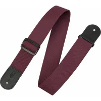 Levy'#pove#s Single Tone Solid Colored Poly Guitar Strap Burgundy