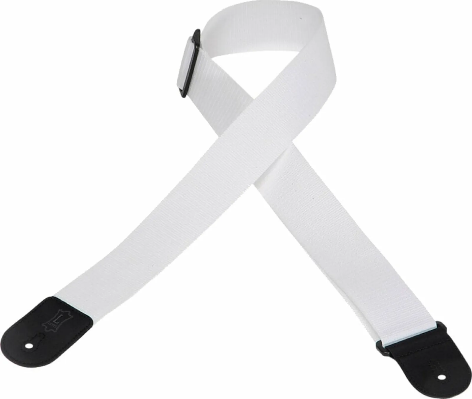 Levy's Single Tone Solid Colored Poly Textil gitár heveder White