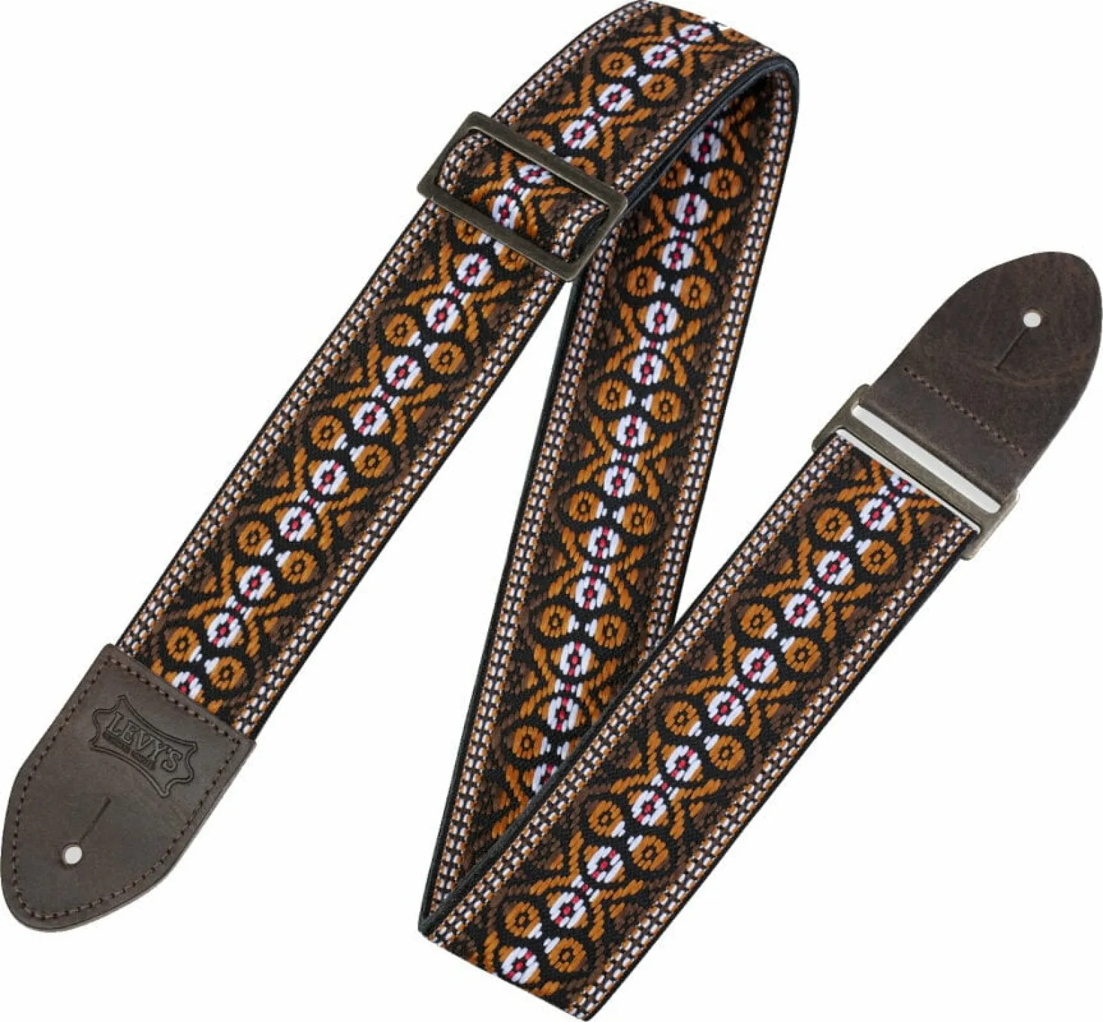 Levy's Vintage Hootenanny Textile Guitar Strap Brown