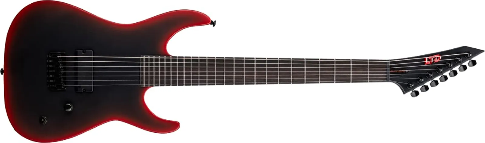 LTD M-7 BARITONE BLACK METAL II Black Redburst Satin