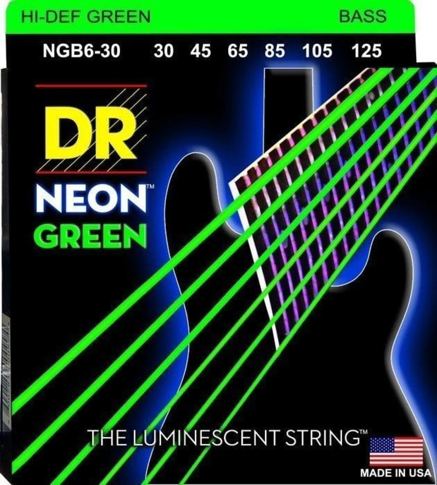 DR Strings Neon Hi-Def NGB6-30 6-String Bass Guitar String