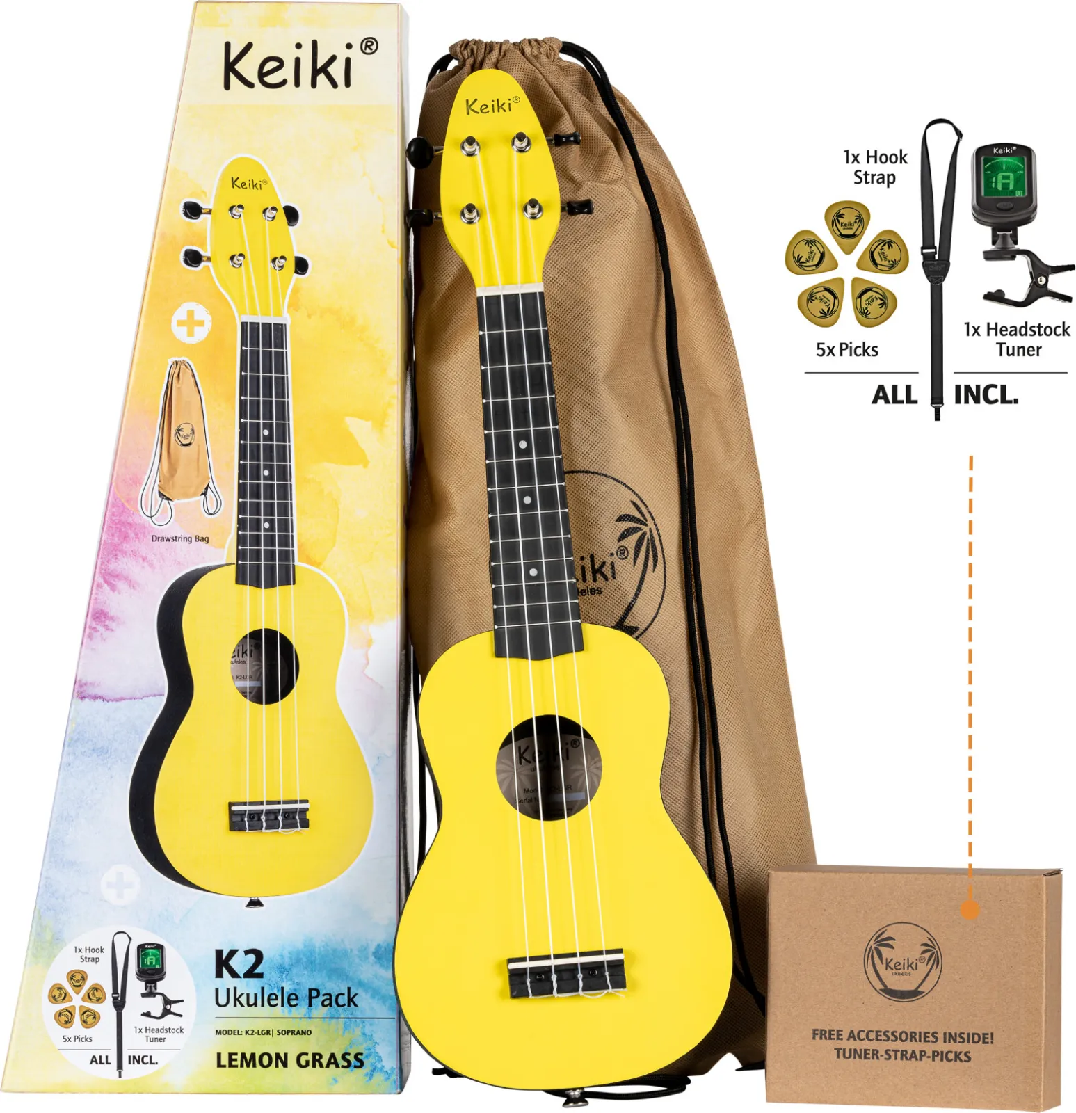 Ortega K2-LGR szoprán ukulele